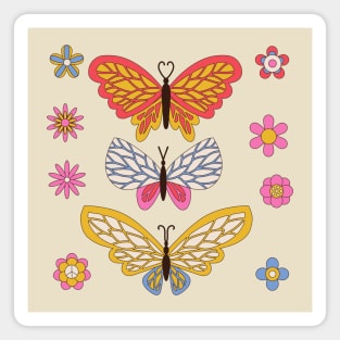 funky butterflies Magnet